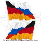 DEUTSCHLAND-RUSSLAND Deutsch-Russisch Wehende Flagge 75mm Aufkleber x2