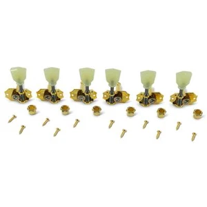 Kluson Prestige Gold 18:1 open gear tuners 3+3 Vertical Keystone buttons - Picture 1 of 1