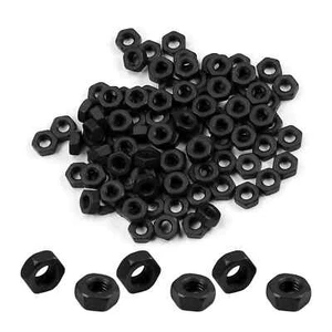 200 piezas tuercas hexagonales M3-0,5, acero al carbono, óxido negro, tuercas pequeñas M3 X 0,5 mm, dri hexagonal - Imagen 1 de 9