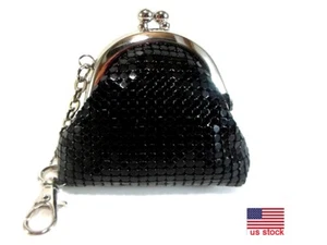Damen Metallnetz Mini Münzbörse mit Schlüsselanhänger (USA Lager) NEU - Bild 1 von 140