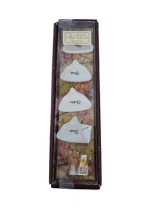 Käsemarker vier weiße Porzellan bemerkenswert in Box Brie Swiss Gouda Cheddar - Bild 1 von 6