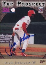 1998 Piedmont Boll Weevils JASON JOHNSON Signed Card autograph AUTO PHILLIES RC.