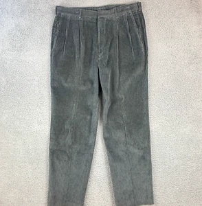 Vintage Lands End Corduroy Pants Mens 36x31.5 Gray USA Made Loose Casual 90s Y2K - Picture 1 of 17