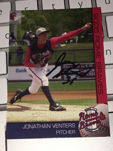 JONATHAN JONNY VENTERS signed 2005 ROME BRAVES IP Autograph COA Rays Nationals
