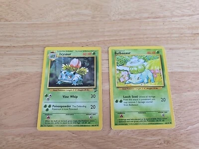 Base Set 2 Ivysaur 44/130 and Shadowless Bulbasaur 44/102 P4 - Image 1 of 4