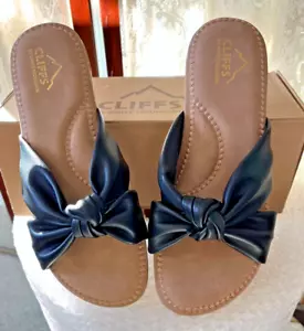 Cliffs by White Mountain Black Favorite Knot Sandal 7.5 NIB Slip On - Picture 1 of 3