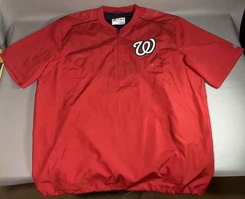 NWOT! Washington Nationals Majestic Cool Base 1/4 Zip Pullover Windbreaker 2XL Cover