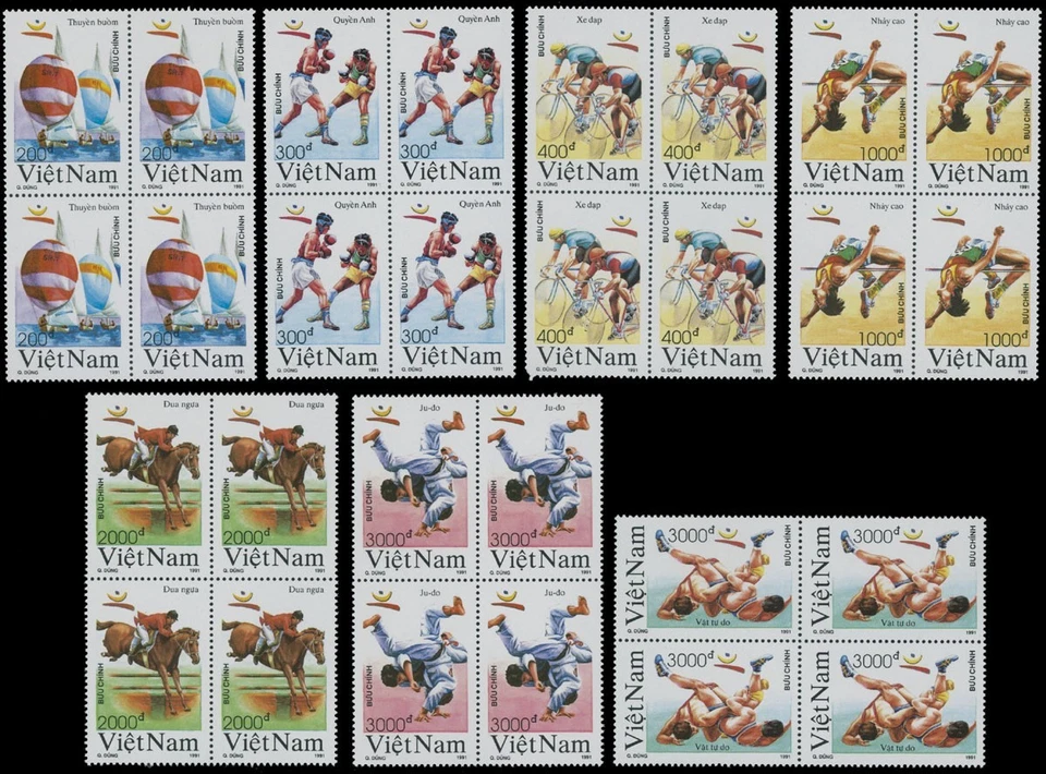 1991, VIETNAM, BARCELONA OLYMPICS, SET IN BLOCKS OF 4, NH, SC. #2215-21 - Image 1 of 1