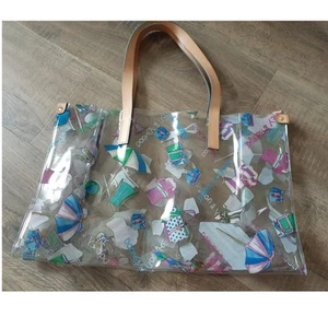 Dooney & Bourke Y2K Vintage Miami Beach Muster durchsichtig Beuteltasche Tasche 16,5 x 11 x 6 - Bild 1 von 10