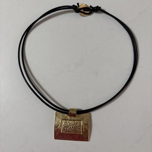 Großer Messing Anhänger Choker Halskette Neu - Bild 1 von 3