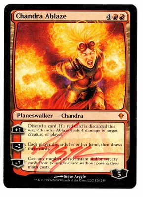 Chandra Ablaze Zendikar signed by artist Steve Argyle! - Image 1 of 2