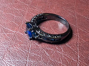 Ring Größe 10 mehrere blaue Edelsteine Sterlingsilber 925 - Bild 1 von 7