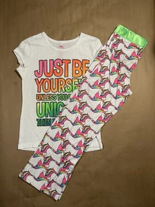 Justice Girls Unicorn Pajama Set Top Pants Size 10 โ Cute & Cozy! ๐ฆโจ - Picture 1 of 6