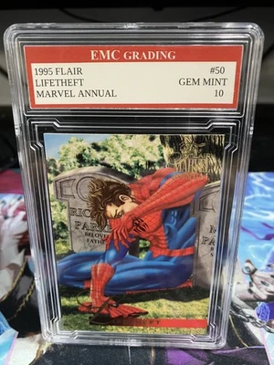 SPIDER-MAN FLAIR ANNUAL 1995 GRADED 10 CARD #50 MINT VINTAGE - Image 1 of 2