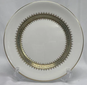 Vintage Wedgwood England Argyll grün Gold Bone China 8 1/8" Salatteller NEU - Bild 1 von 4