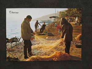 Tiberias Sea of Galilee Fishermen Vintage Postcard - Picture 1 of 2