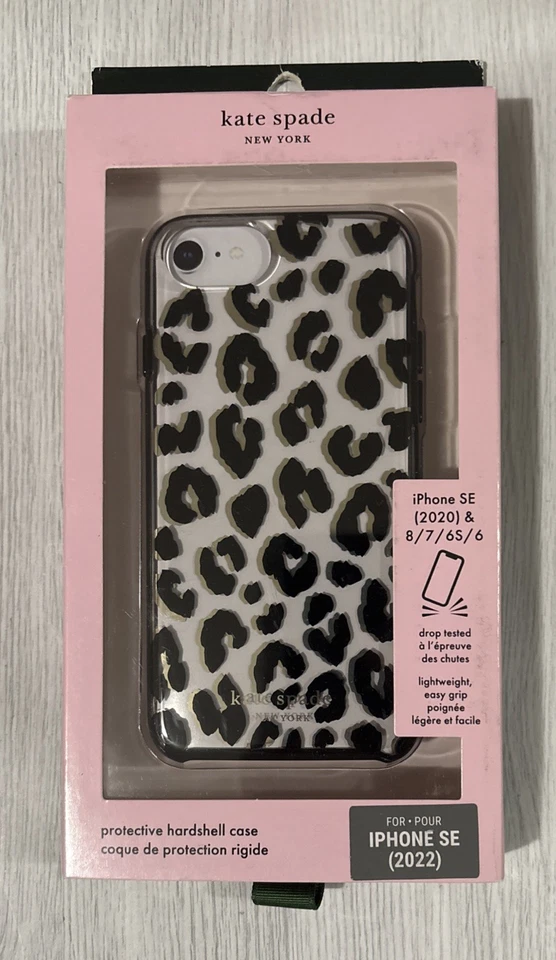 Kate Spade Hardshell Case For iPhone SE 3rd/2nd Gen 8/7/6/6s, City Leopard Black - Image 1 of 1