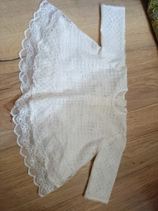 Robe vintage dentelle blanche pour fille ou grande poupée mesure dans annonce - Picture 1 of 3