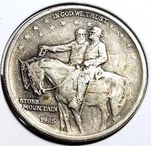 1925 Stone Mountain Commemorative Half Dollar 90% Silver High Grade Nice Coin - Picture 1 of 4