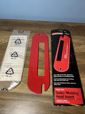 Craftsman Table Saw Dado Molding Head Throat Plate Insert & Instructions 9-22290 - Image 1 of 4