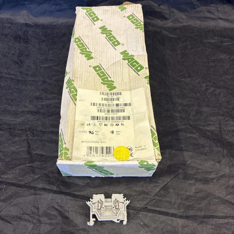 WAGO 280-601 Terminal Block Connectors 12-28 AWG - Box of 100 - NOS - Image 1 of 4
