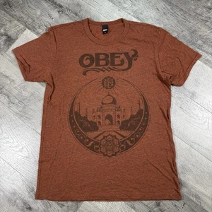 VTG 90’s OBEY Taj Mahal Brown Graphic T-Shirt Single Stitch Made In USA XL - Picture 1 of 8