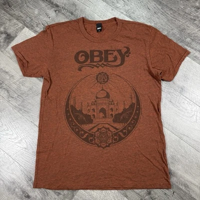 VTG 90’s OBEY Taj Mahal Brown Graphic T-Shirt Single Stitch Made In USA XL - Image 1 of 4