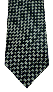 Corbata estampada verde y azul marino FORSYTH OF CANADA para hombre mejor seda cosida a mano NUEVA - Imagen 1 de 5