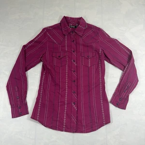Cruel Girl Western Snap Shirt Pink Aztec Stripe Rodeo Cowgirl Damen M - Bild 1 von 9