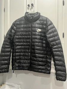 Nike Puffer Jacket Mens M Sportswear Black Full Zip bv4685-010 - Picture 1 of 3