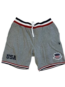 Polo Ralph Lauren USA Shorts Men’s Large Gray Athletic Retro Crest Logo Rare - Picture 1 of 4