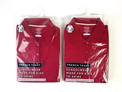 Lote De 2 Camisas Polo Rojo Brindis Francés Uniforme Escolar Niñas Talla XL 14/16 Nuevo Foto 1 de 4