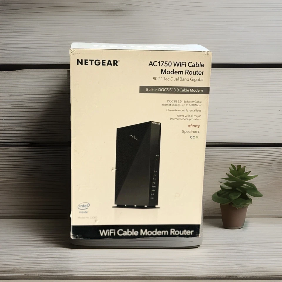 NETGEAR AC1750 Wi Fi Cable Modem Router Still In Plastic in Open Box! - Image 1 of 4