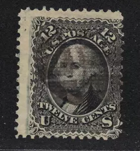 US # 90 Well-defined "E" Grill - Crisp Impression - 12c Washington - Scott $400 - Picture 1 of 2