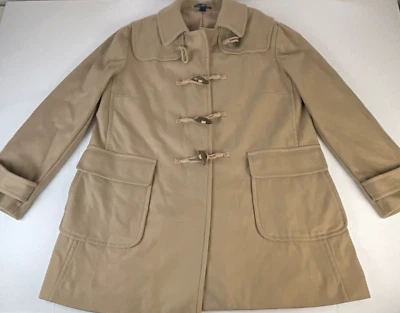 GAP Brown Wool Blend Womens Jacket Size XL Button Tan Duffel Coat Dry Clean Only - Image 1 of 4