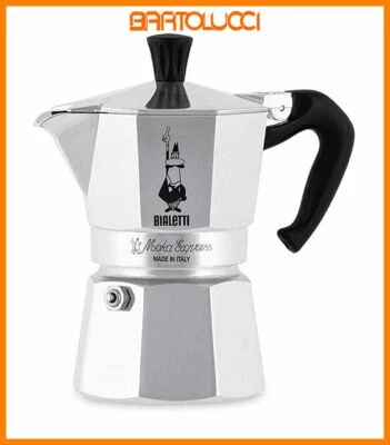 Bialetti Moka Express Caffettiera in Alluminio, Argento, 1 Tazza - Immagine 1 di 4
