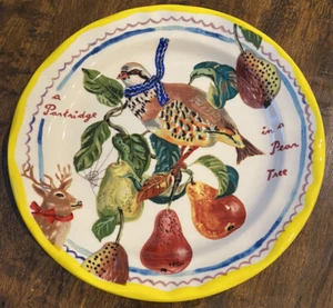 Plato de Navidad Anthropologie Nathalie Lete Doce Días de Navidad perdiz en peral - Imagen 1 de 4