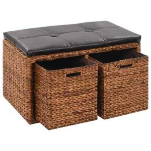 Sitzbank mit 2 Körben Seegras 71×40×42 O7H2 - Bild 1 von 10