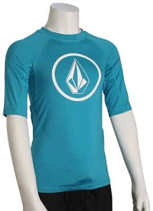 Volcom Boy's Lido Solid SS Rash Guard - Barrier Reef - New - Picture 1 of 1
