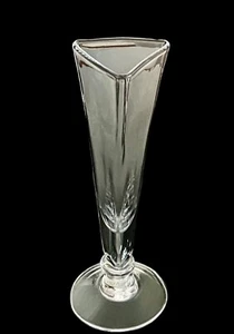 Signed Simon Pearce Cavendish 10.5” Clear Triangle Vase USA Excellent Condition - Picture 1 of 10