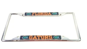 Florida Gators Carbon Silver Chrome Laser License Plate Frame 3-D Man Car Must - Picture 1 of 4