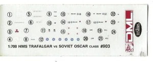 Lose DML HMS Trafalgar, Soviet Oscar Class Details, Decals 1/700 #903 No Instr. - Bild 1 von 1