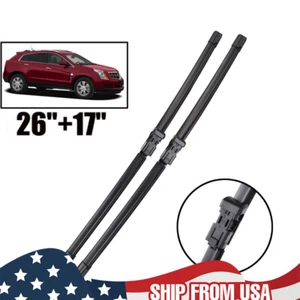 x2 Front Windshield Wiper Blades For Cadillac SRX 10-16 26"17" Fits Push Button - Bild 1 von 6