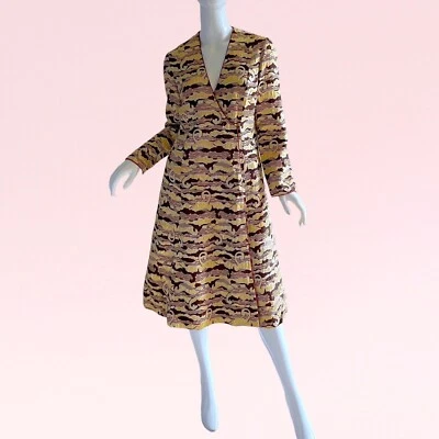 1960s Vintage Richard Tam / Jon Mandl Brocade Gold Silk Metallic Dress - Image 1 of 4