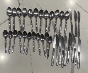 Vintage 34-teiliges MCM Americana Star Starburst Edelstahl Besteck USA - Bild 1 von 9