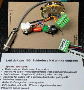 LAG Arkane 100 Wiring Upgrade- MV/MT/3 way/Coil split for both pickups - Picture 1 of 8