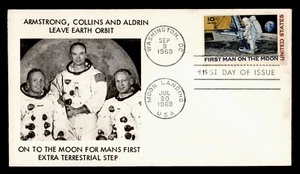 DR WHO 1969 FDC SPACE MOON LANDING #C76 AIRMAIL CACHET m28155 - Picture 1 of 2