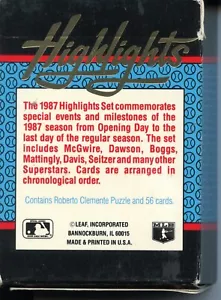 1987 Donruss Highlights Set w/Roberto Clemente Puzzle (56) - Picture 1 of 2