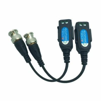 BNC Male to UTP CAT 5 Cable Passive Video Balun Transmitter Transceiver Cable - Image 1 of 4
