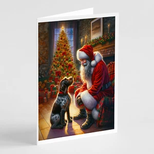 German Wirehaired Pointer Santa Claus Cards Envelope Pack of 8 DAC4116GCA7P - Picture 1 of 3